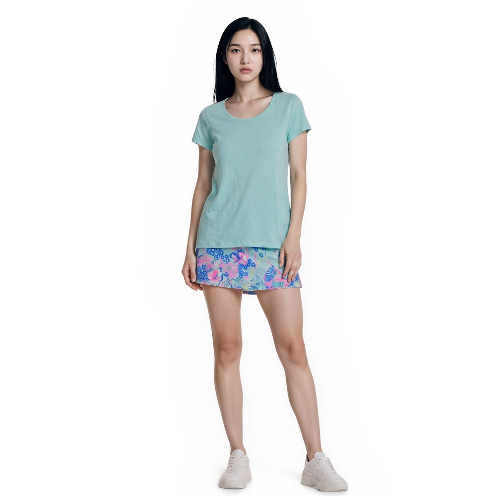 Lilly Pulitzer Top Luxletic Skort Set Women's Size Medium Aqua Pink Pockets Golf